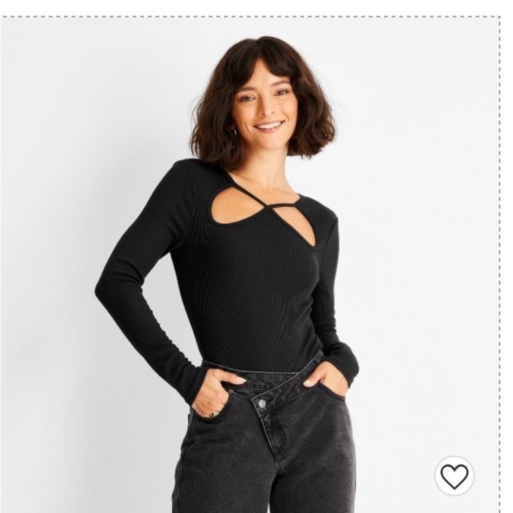 Women's Ribbed Cut Out Neck Bodysuit - Future Collective Kahlana Barfield 🆕